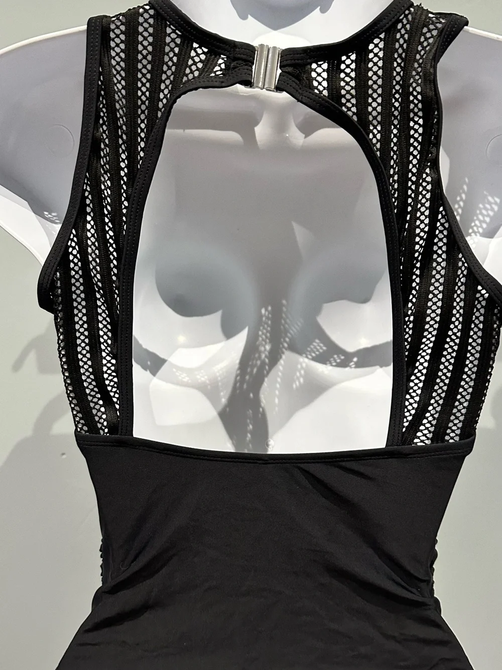 Cupshe Mesh Backless One-Piece Swimsuit with Tummy Control Black Size Small NWOT